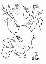 Painting Sherpa Acrylic Beginners Christmas Reindeer Tracing Paintings sketch template