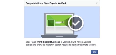 facebook page verified  social business