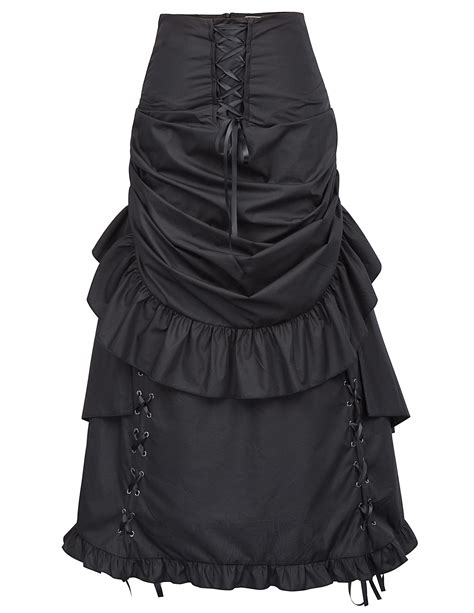 maxi vintage skirts gothic victorian edwardian bustle style skirt