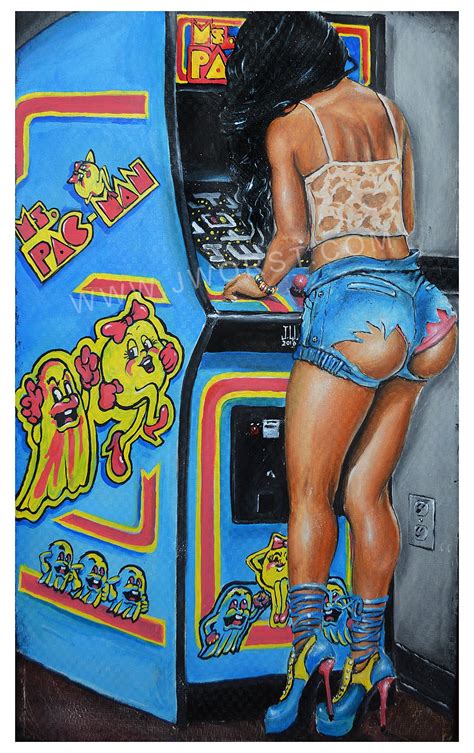 Jeremy Worst Ms Pacman Arcade Sexy Girl Artwork Fine Art