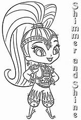 Shimmer Shine Coloring Pages Coloringway sketch template