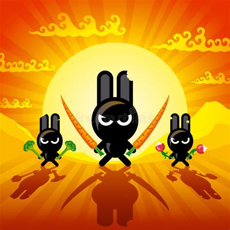 ninja rabbits stock vector illustration  animal icon