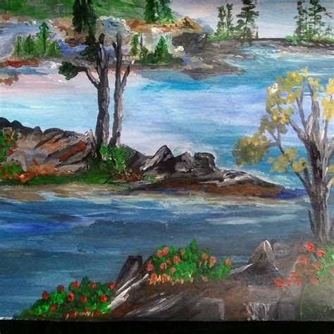 water landscape landscape art painting
