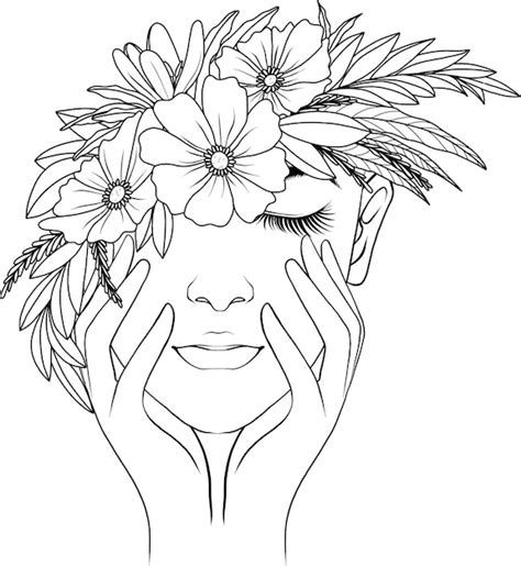 premium vector hand drawn woman  flowers