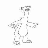 Coloring Pages Ice Age Sid Manny Toddler Cute sketch template