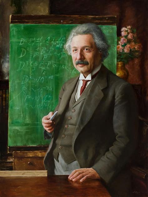 painted albert einstein  full color    giving  lecture