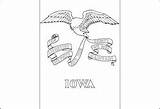 Iowa Flag State Outline Color Blank Kids Flags sketch template