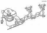 Reindeer Sleigh Kerstmis Renos Papa Pintar Fun Claus Reindeers Sheets Malvorlage sketch template
