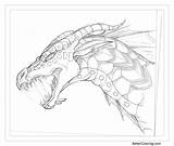 Wings Fire Coloring Pages Seawing Sketch Printable Kids Adults Color sketch template