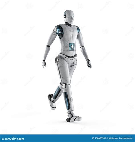 robot walking full body stock illustration illustration  rendering