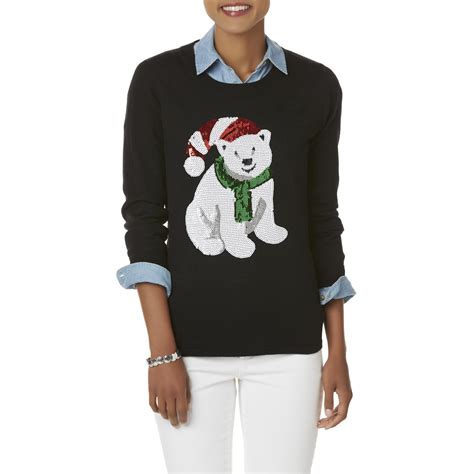 holiday editions womens christmas sweater polar bear shop    shopping earn