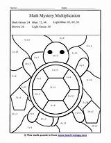 Coloring Multiplication Math Pages Sheet Color Popular sketch template