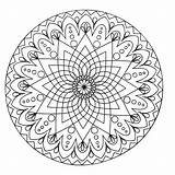 Mandala Coloring Abstract Mandalas Pages Simple Adult Adults sketch template