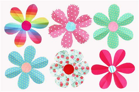 printable colored flowers  cut