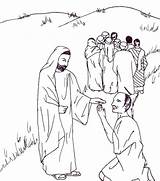 Jesus Heals Lepers Leper Leprosy Miracles Netart Colouring sketch template