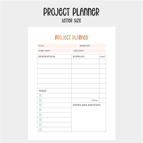 project planner printable beautiful dawn designs