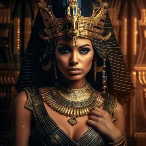 Premium Photo Portrait Of A Beautiful Egyptian Woman With Golden