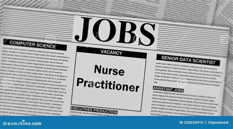 nurse practitioner job vacancy   newspaper   front page modern