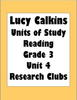 lucy calkins units  study reading grade  unit  research clubs