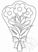 Coloring Flowers Pages Bouquet Mother Mothers Kids Card Reddit Email Twitter Coloringpage Eu sketch template