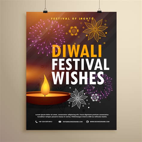 indian diwali festival greeting flyer template design