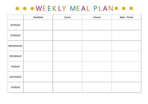 Weekly Meal Planner Free Printable Mumlyfe