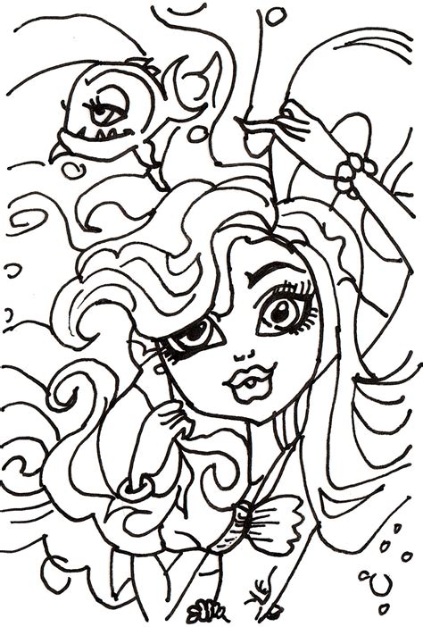 printable monster high coloring pages lagoona blue picture day