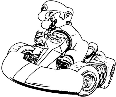 mario coloring pages  print awesome kart  drawing  getdrawings