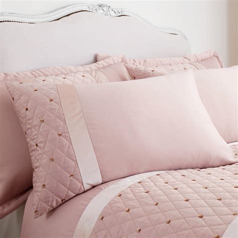 Catherine Lansfield Sequin Cluster Blush Duvet Covers Pink Quilt