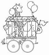 Circus Coloring Pages Train Animals Printable Carnival Book Food Tent Vintage Theme Lion Illustrations Giraffe Trains Clipart Print Themed Preschool sketch template