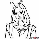 Mantis Galaxy Guardians Coloring Draw Film Drawing Step Sketchok Pages sketch template