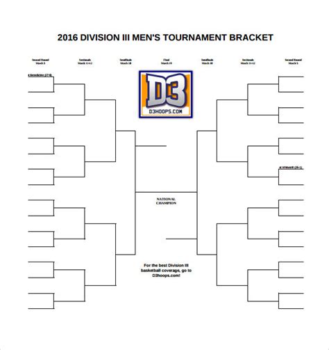 sample tournament brackets sample templates