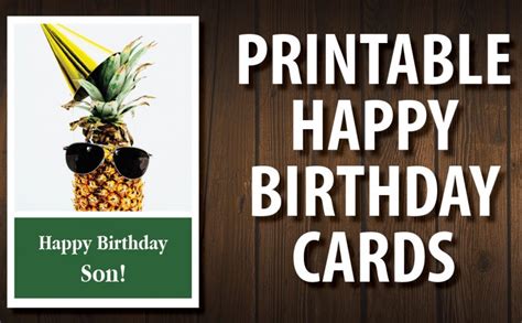 printable birthday cards  son printable templates