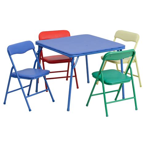 flash furniture kids colorful  piece folding table  chair set walmartcom walmartcom