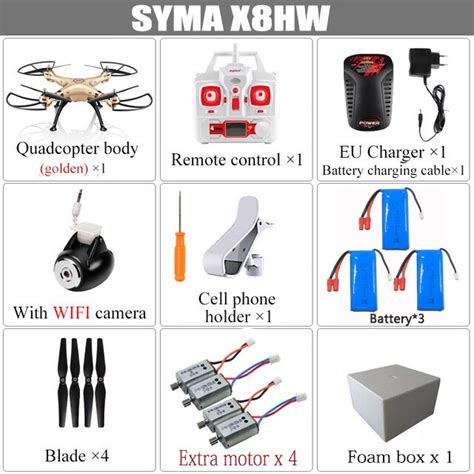 syma xhg drones  ch  axis quadcopter  mp hd camera rc dron rtf  xhw fpv