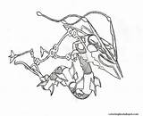 Rayquaza Pages Pokemon Coloring Getcolorings Mega sketch template