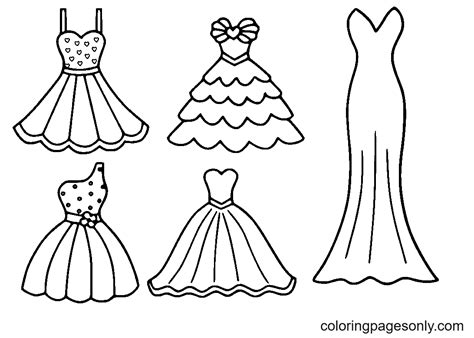 dress coloring pages  printable coloring pages