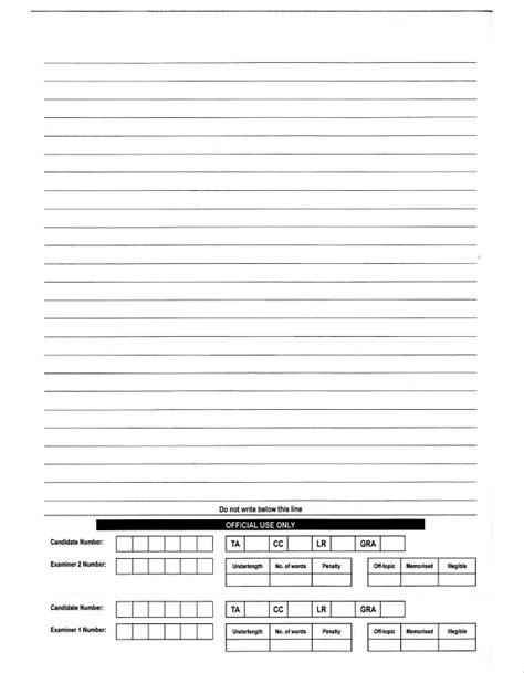 writing task  answer sheet