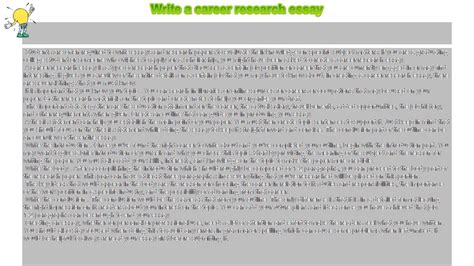 write  career research essay youtube