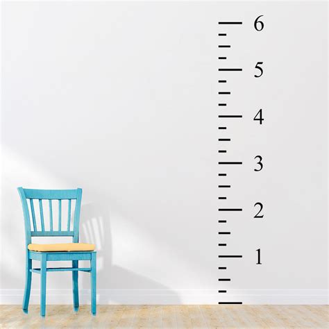 ft ruler height chart wall decal adnil creations