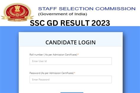 ssc gd result  check ssc gd cut  marks merit list atsscnicin