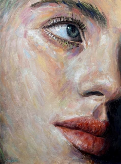 billie eilish portrait face painting oil portrait canvas art  evgeny potapkin art work art