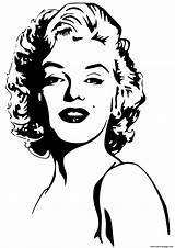 Monroe Coloring Marilyn Pages Celebrity Printable Color sketch template