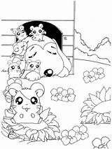 Hamtaro Coloriages Kleurplaat Animaatjes Animes Malvorlagen sketch template
