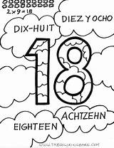 Number 18 Coloring Pages Thecoloringbarn sketch template