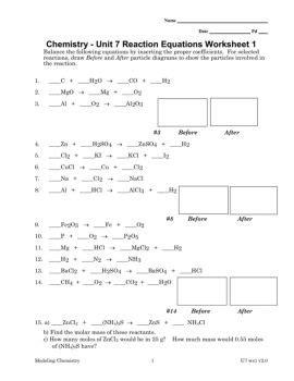 date pd chemistry unit  reaction equations worksheet  flipbook