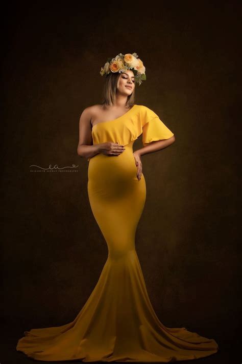 Yellow Fitted Mermaid Maternity Dress For Photo Shoot Etsy In 2021