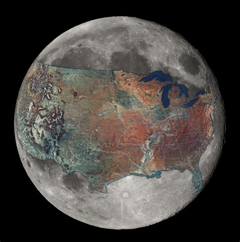big   moon  moon compared   united states