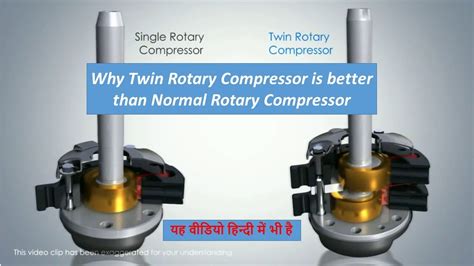 twin rotary compressor    single rotary compressor youtube