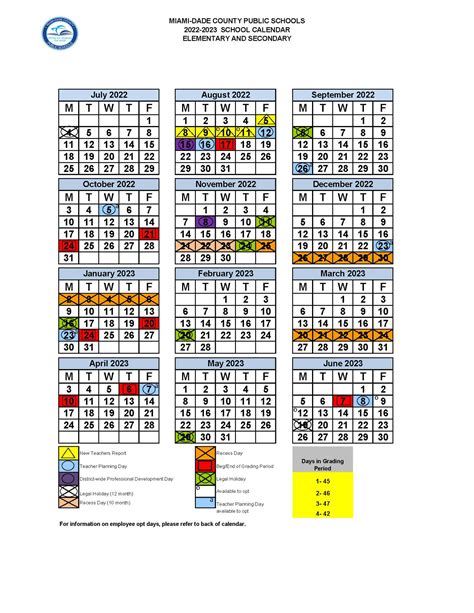 miami dade county school calendar    calendar  update